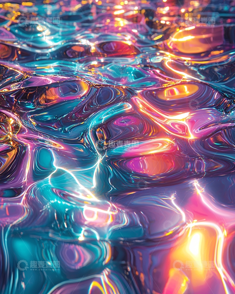 高清大图下载【趣麦麦图】炫彩液体波纹