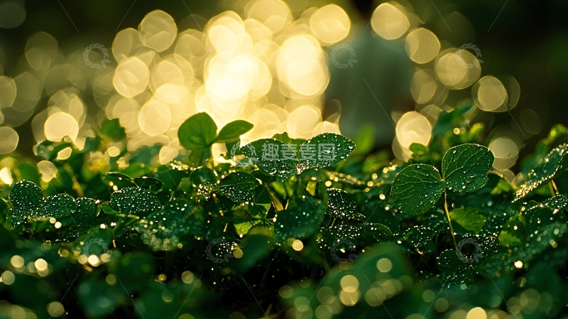 高清大图下载【趣麦麦图】清晨露珠绿叶
