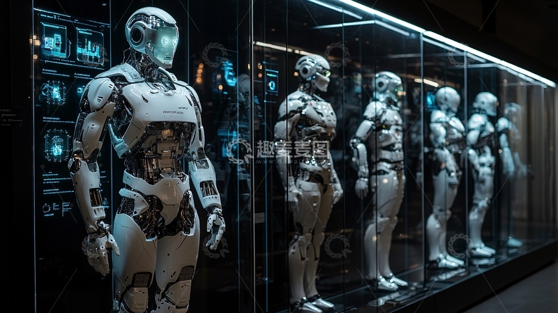 高清大图下载【趣麦麦图】未来科技感机器人展示