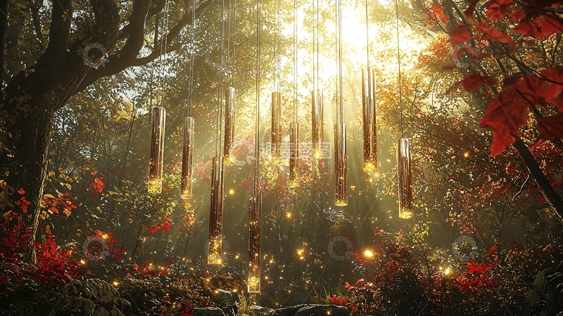 高清大图下载【趣麦麦图】光柱森林