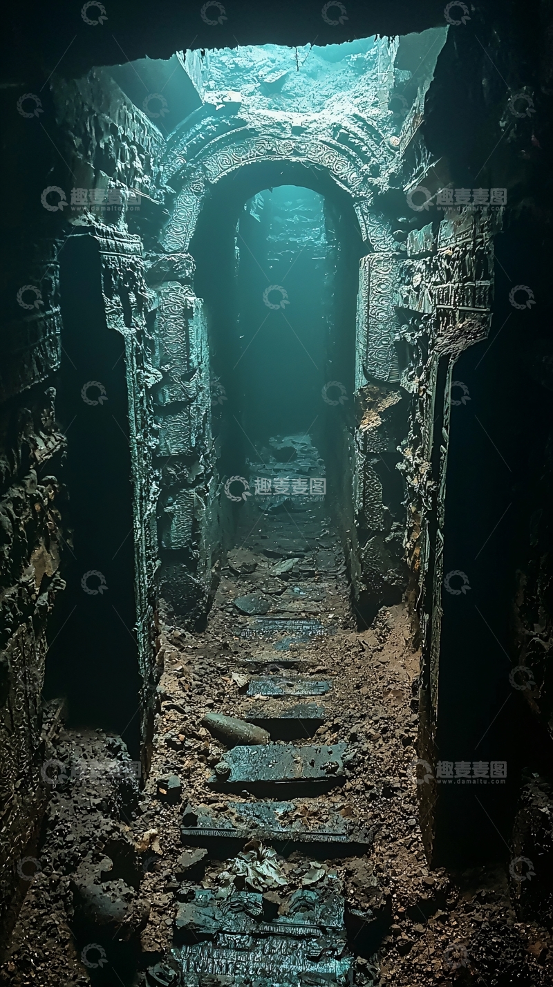 高清大图下载【趣麦麦图】海底沉船走廊