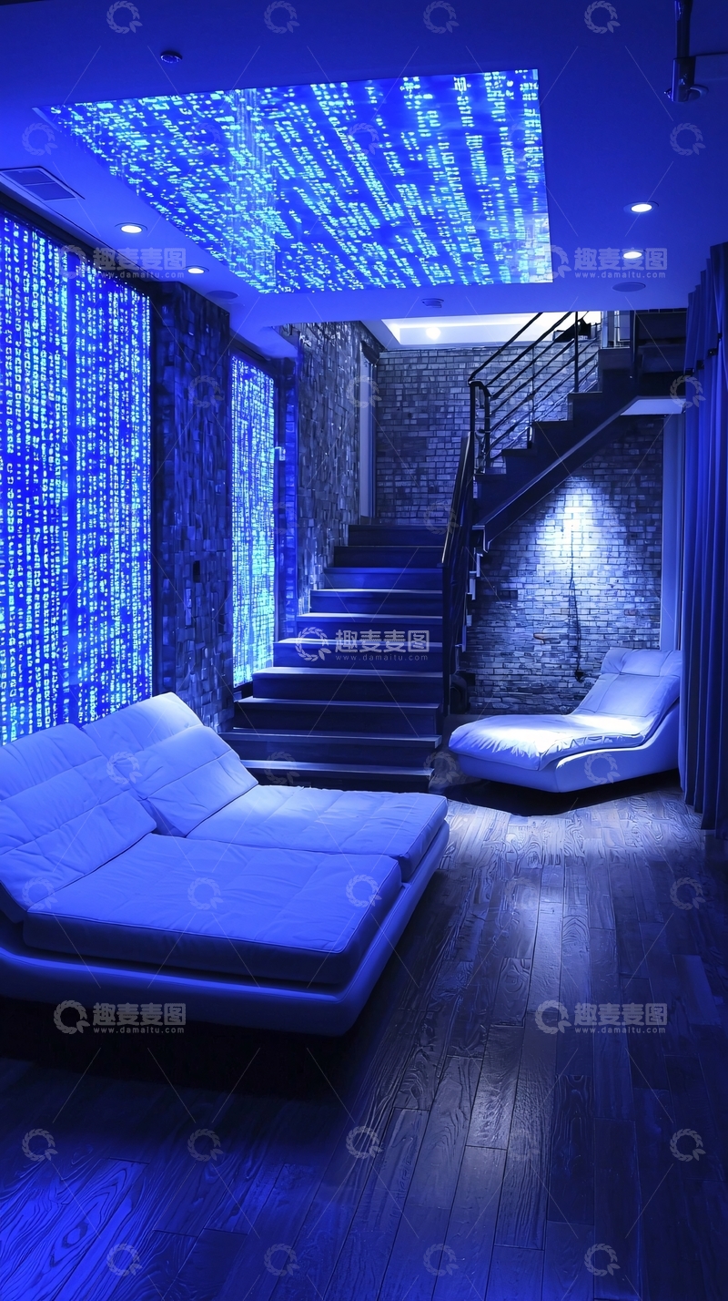 高清大图下载【趣麦麦图】蓝色科技感家居