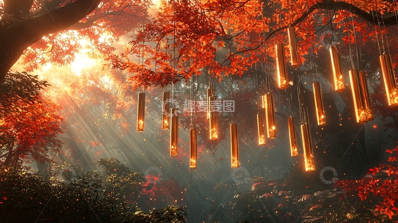高清大图下载【趣麦麦图】秋日森林光影