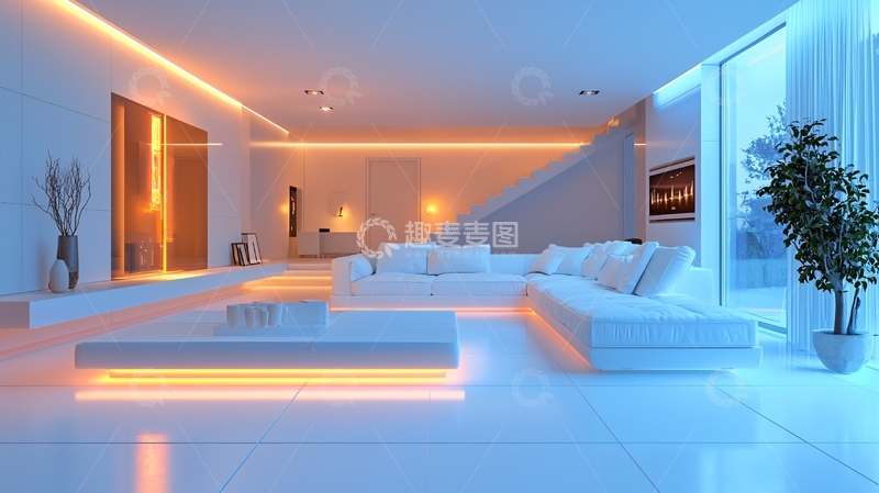 高清大图下载【趣麦麦图】现代简约风格家居客厅灯光