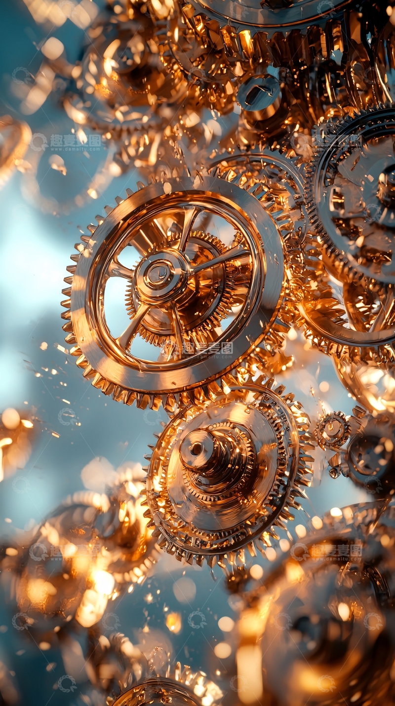 高清大图下载【趣麦麦图】金色齿轮