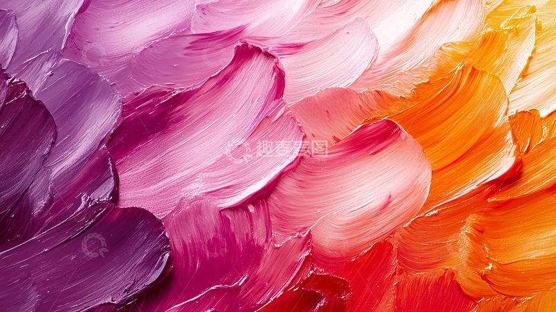 高清大图下载【趣麦麦图】油画质感色彩渐变