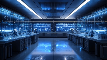 现代化蓝色科技感实验室