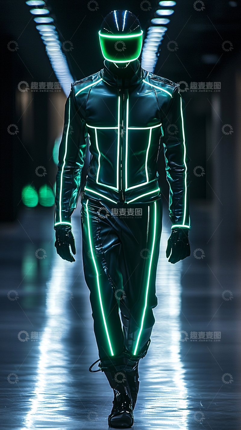 高清大图下载【趣麦麦图】霓虹灯未来感机车服