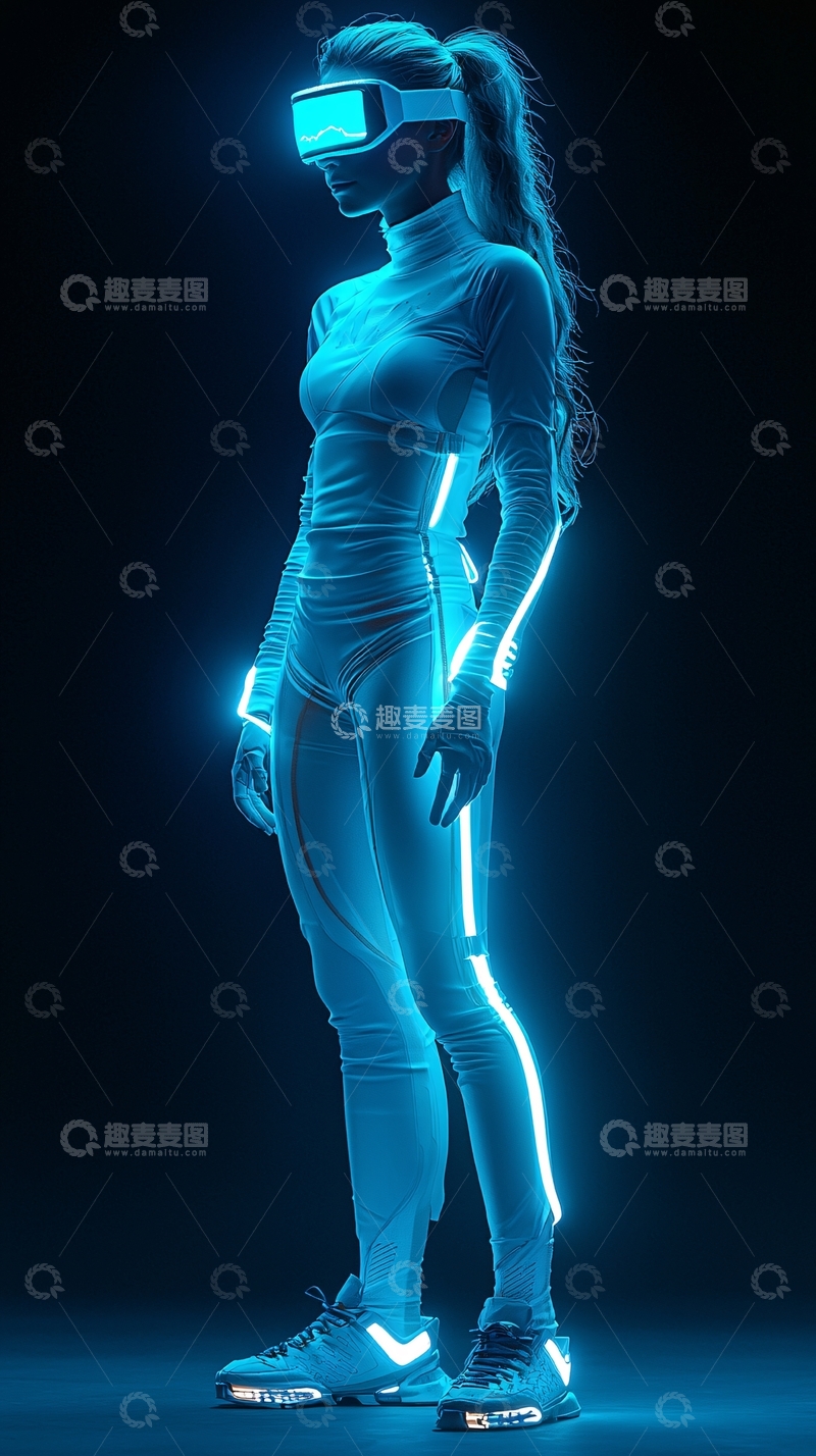高清大图下载【趣麦麦图】未来科技女性