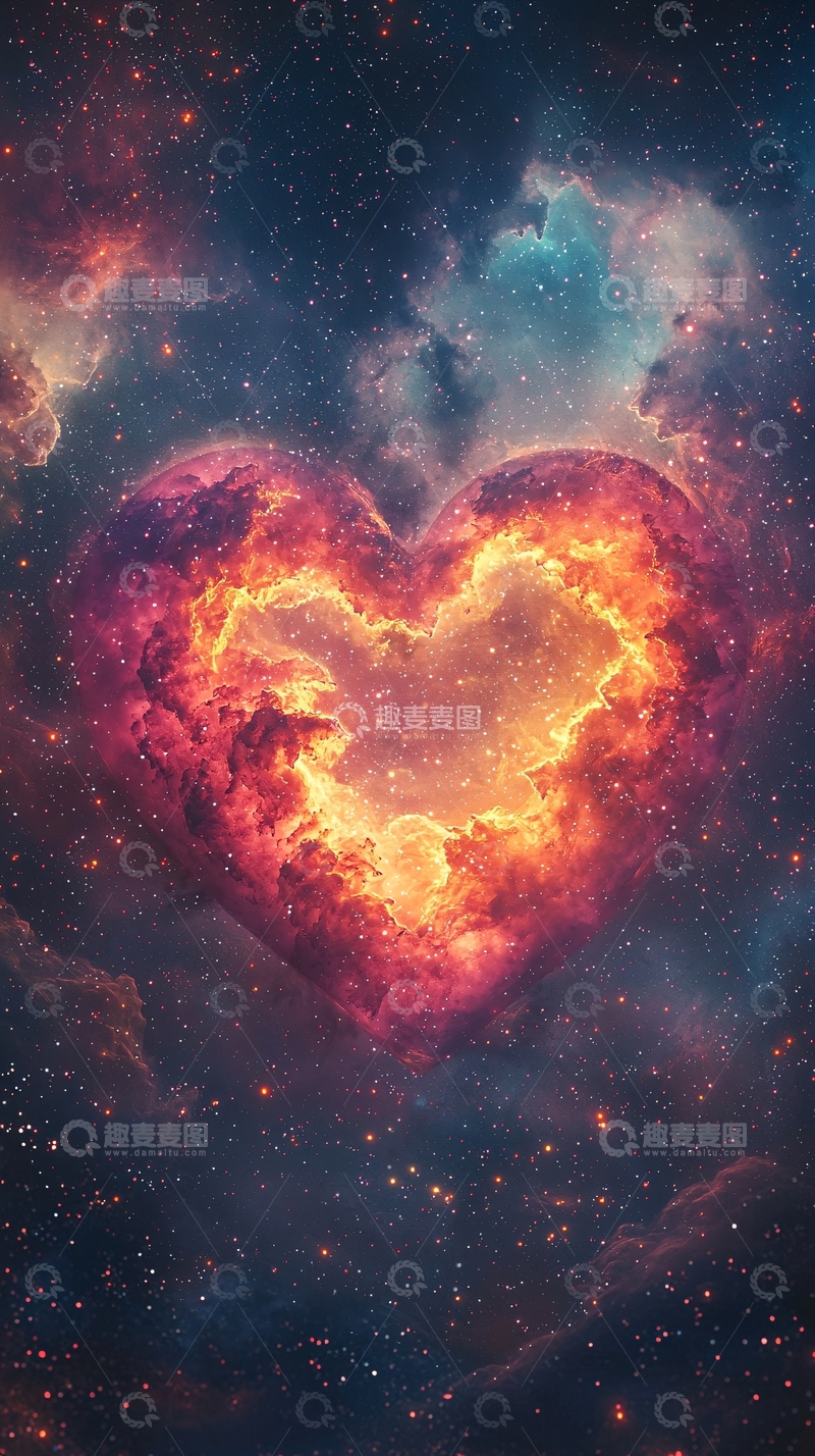 高清大图下载【趣麦麦图】星云般的心形宇宙
