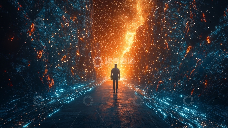 高清大图下载【趣麦麦图】光影交错的奇幻峡谷