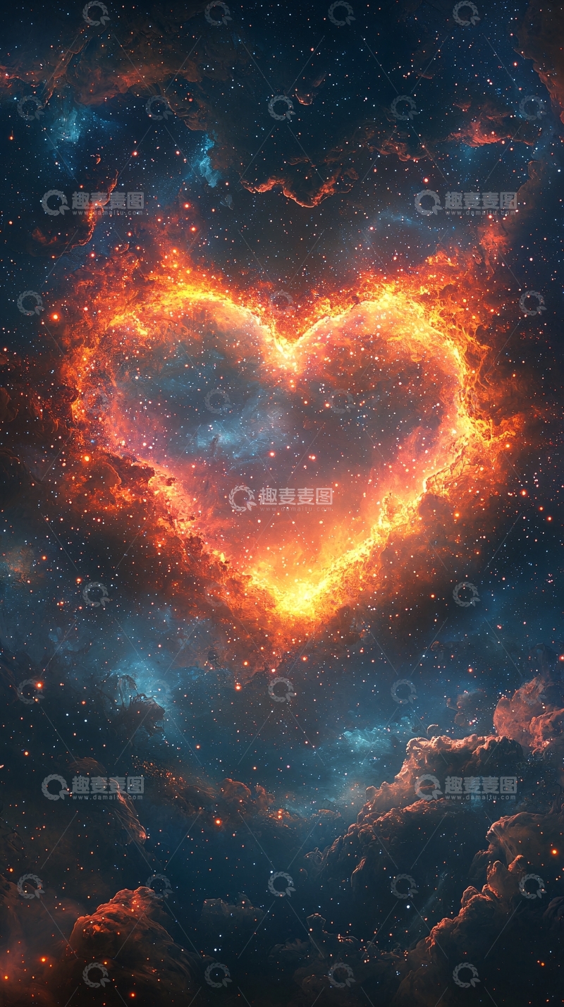 高清大图下载【趣麦麦图】宇宙星空爱心
