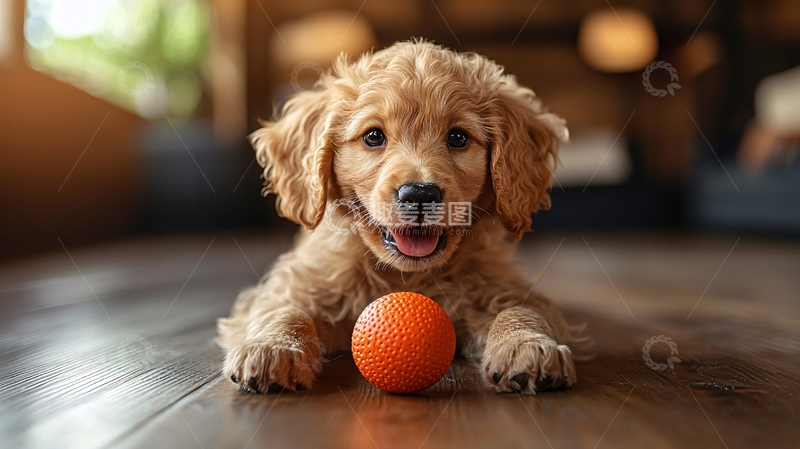 高清大图下载【趣麦麦图】可爱金毛幼犬