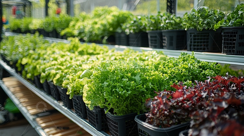 高清大图下载【趣麦麦图】温室种植的各种绿叶蔬菜