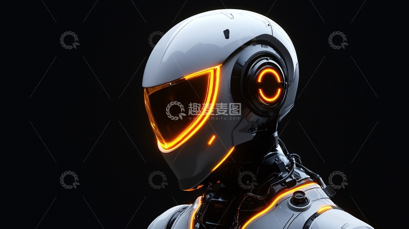 高清大图下载【趣麦麦图】未来科技感机器人头盔