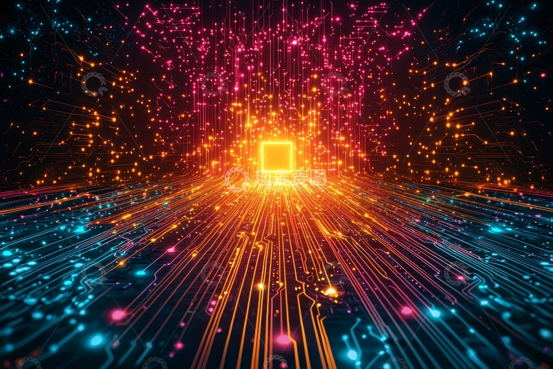 高清大图下载【趣麦麦图】光线粒子隧道