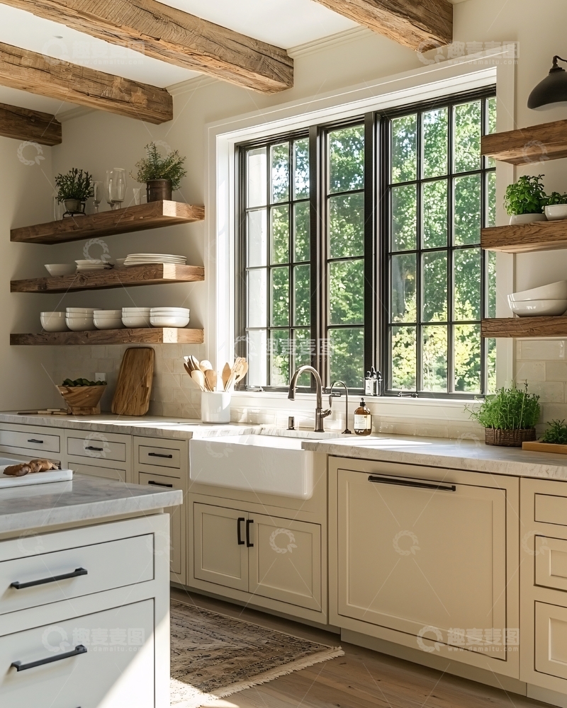 高清大图下载【趣麦麦图】乡村风格厨房