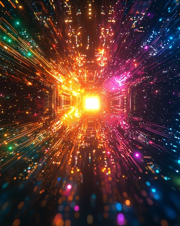 科技感光线隧道