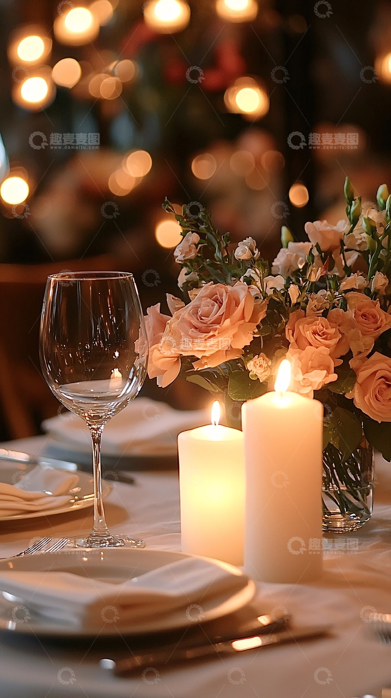 高清大图下载【趣麦麦图】浪漫烛光晚餐场景