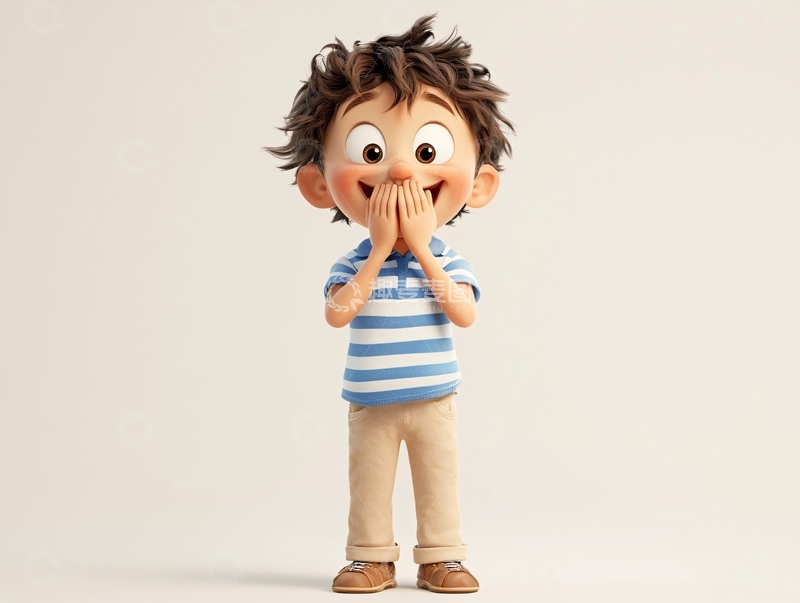 高清大图下载【趣麦麦图】可爱卡通男孩