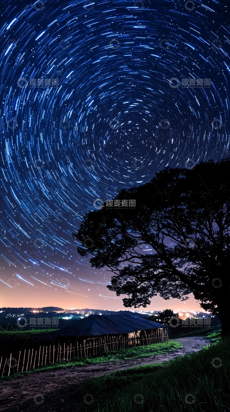 高清大图下载【趣麦麦图】星空旋转轨迹