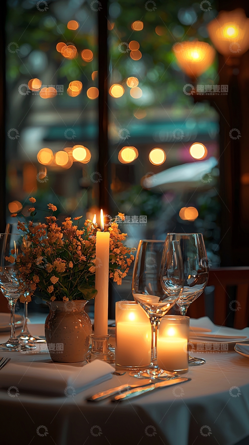 高清大图下载【趣麦麦图】浪漫烛光晚餐