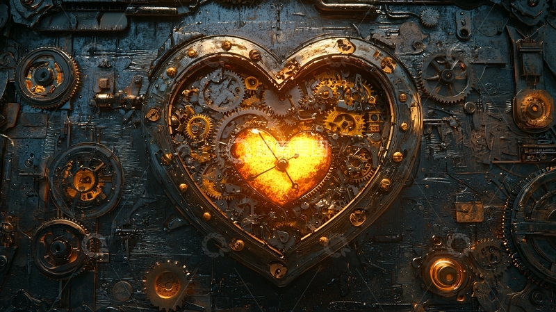 高清大图下载【趣麦麦图】蒸汽朋克金属之心