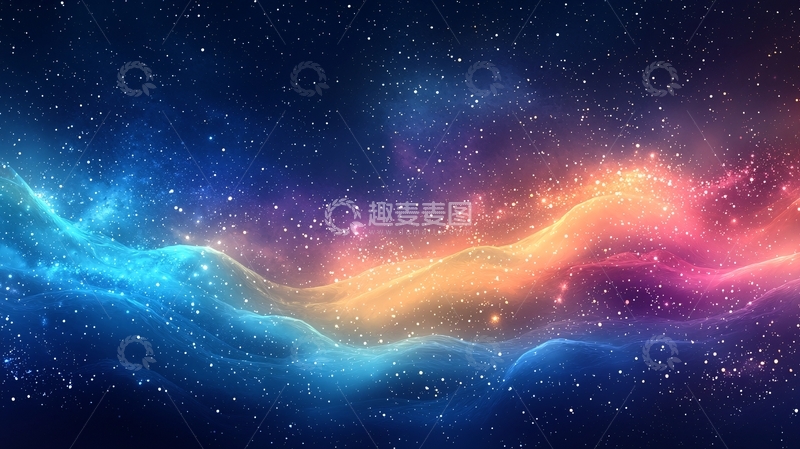 高清大图下载【趣麦麦图】蓝色和橙色星云