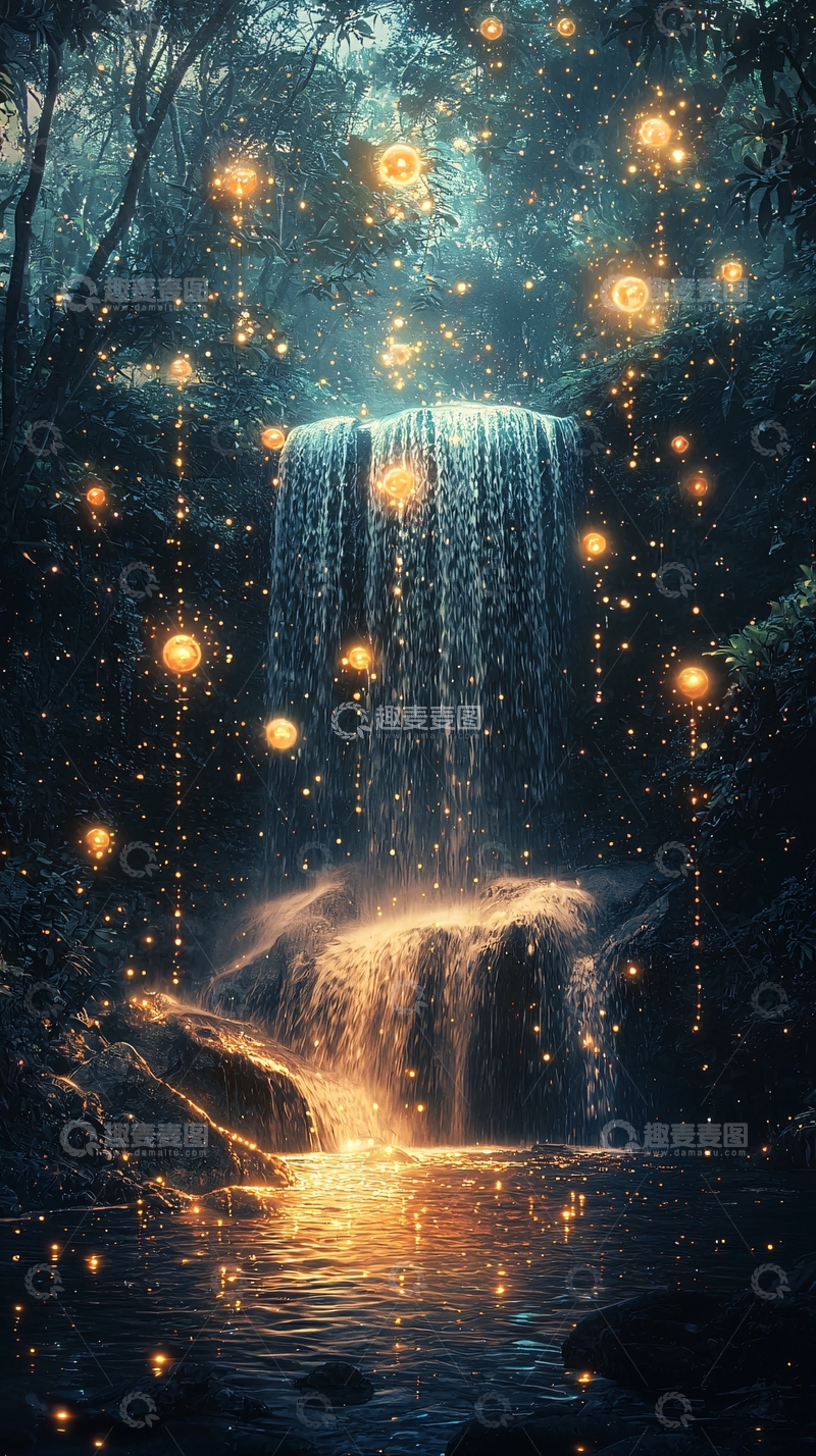 高清大图下载【趣麦麦图】梦幻瀑布