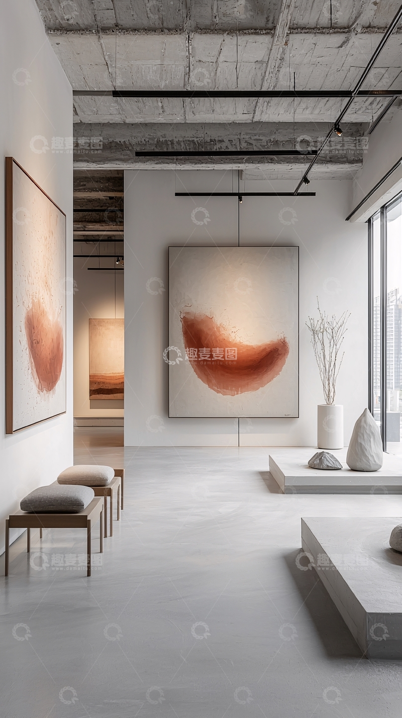 高清大图下载【趣麦麦图】极简现代艺术画廊空间