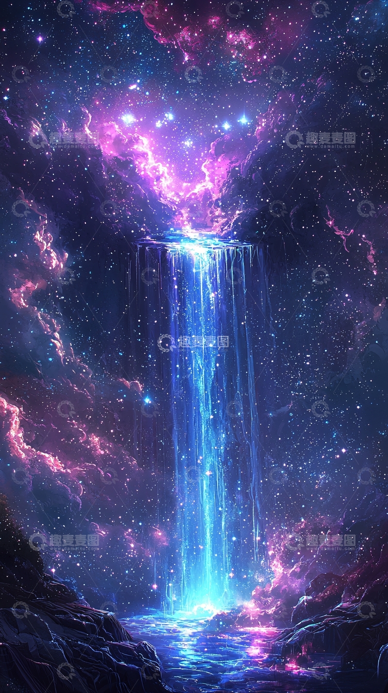 高清大图下载【趣麦麦图】宇宙瀑布