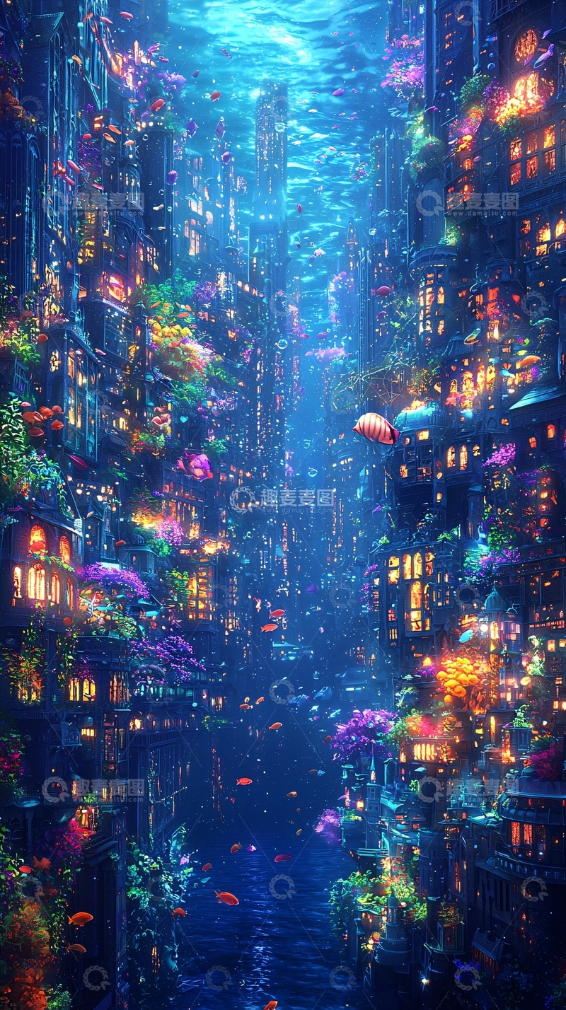 高清大图下载【趣麦麦图】海底城市