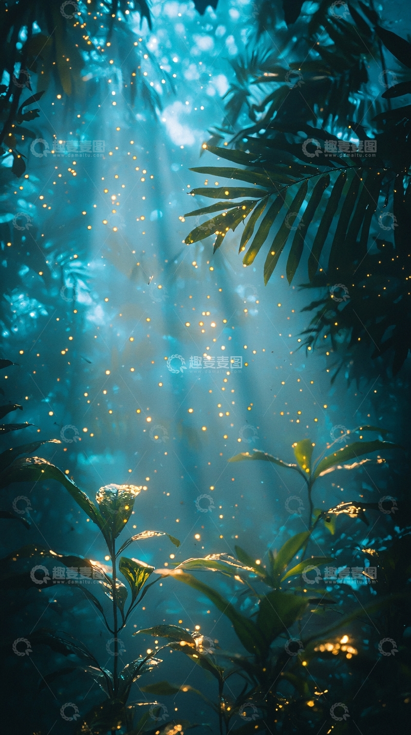 高清大图下载【趣麦麦图】梦幻雨林光线