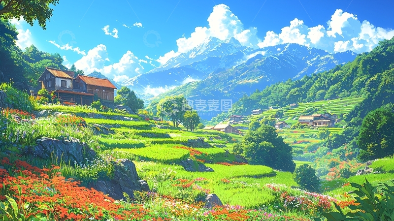 高清大图下载【趣麦麦图】山村田园风光15