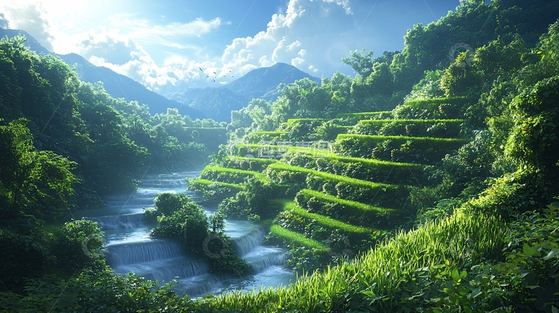 高清大图下载【趣麦麦图】梯田