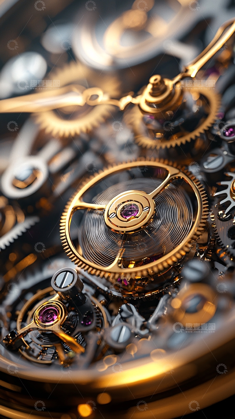 高清大图下载【趣麦麦图】奢华机械表内部精密构造