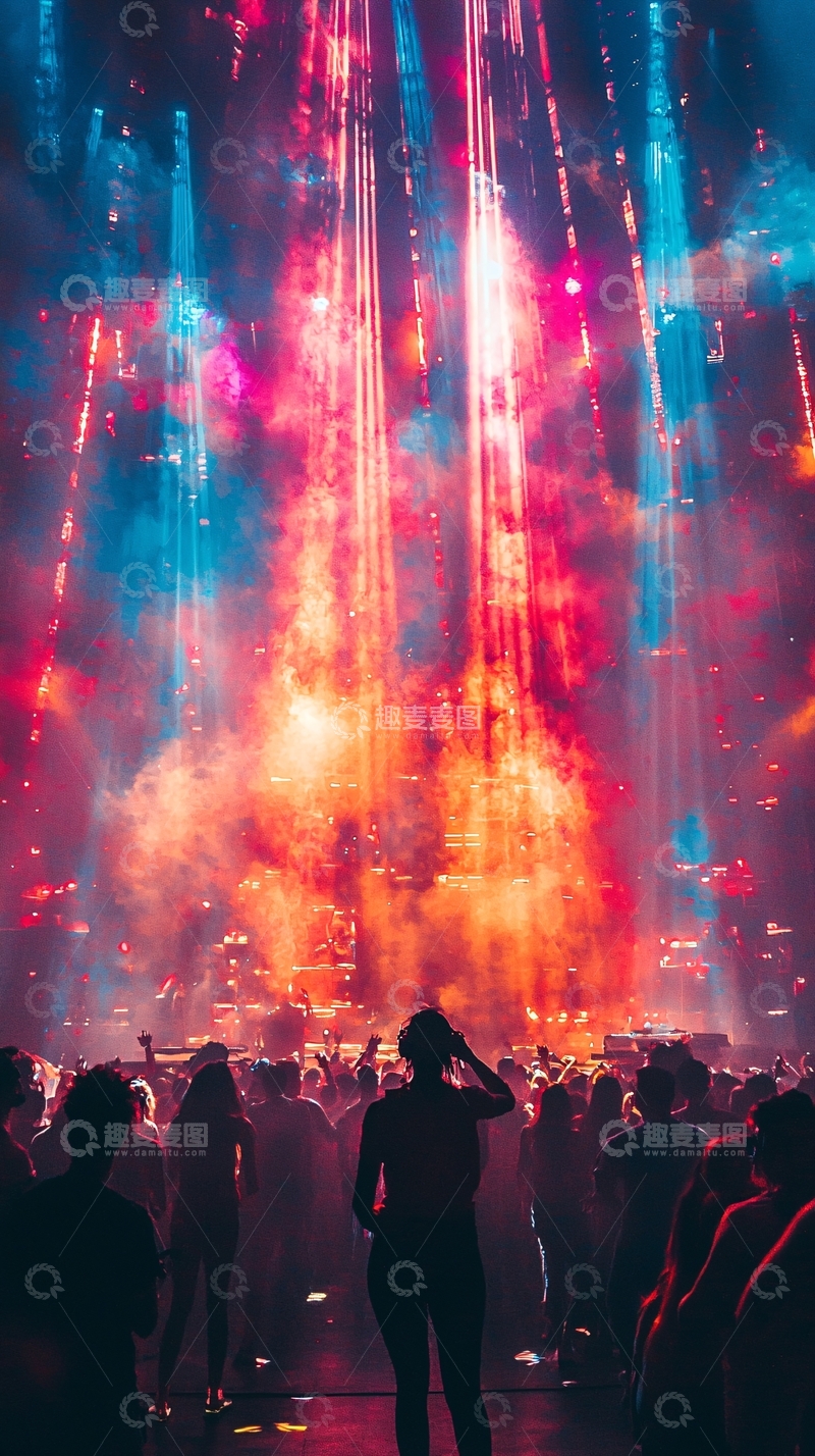 高清大图下载【趣麦麦图】绚丽多彩的烟火表演