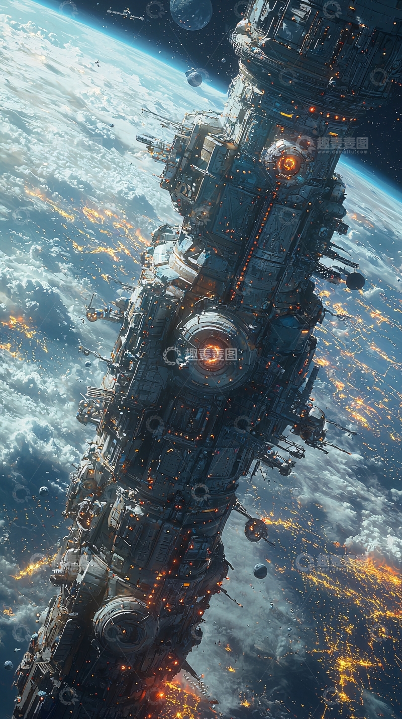高清大图下载【趣麦麦图】太空巨型建筑