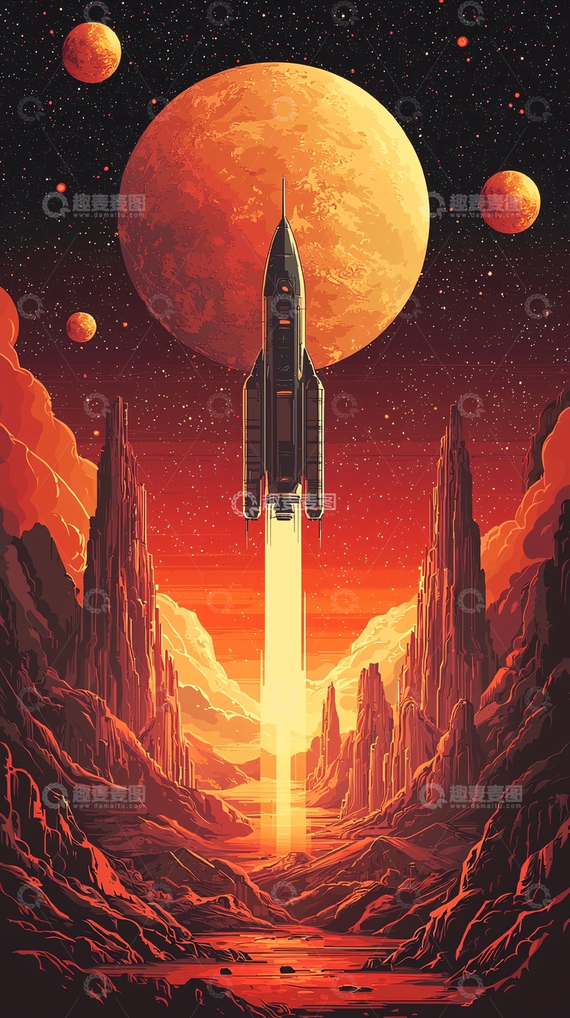高清大图下载【趣麦麦图】太空火箭发射10