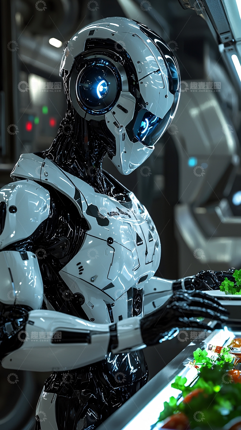 高清大图下载【趣麦麦图】未来机器人厨师