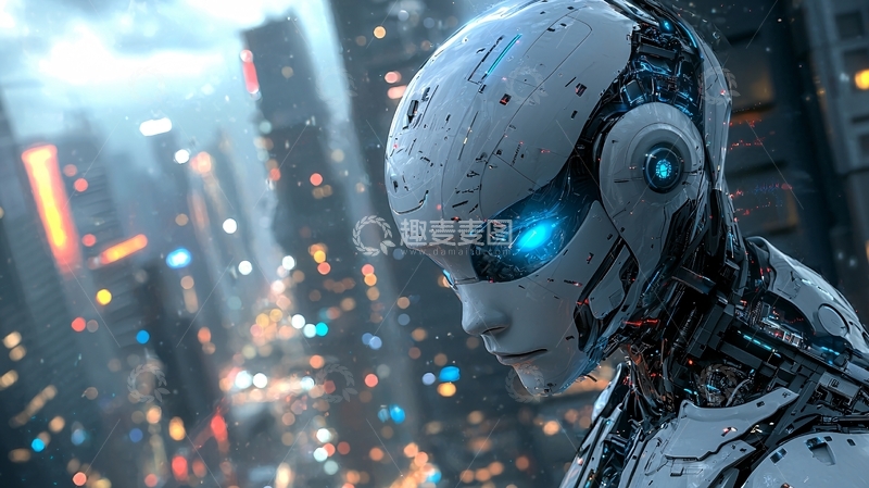 高清大图下载【趣麦麦图】未来都市机器人