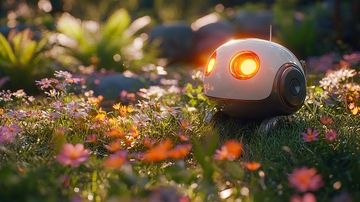 小机器人漫步花海