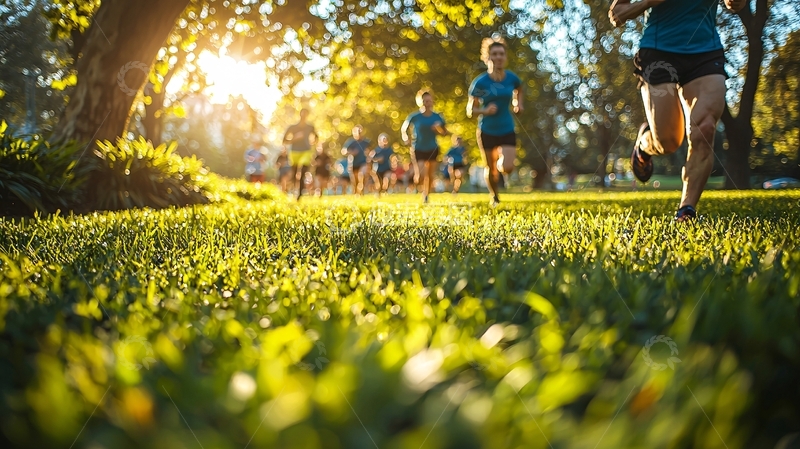 高清大图下载【趣麦麦图】公园晨跑