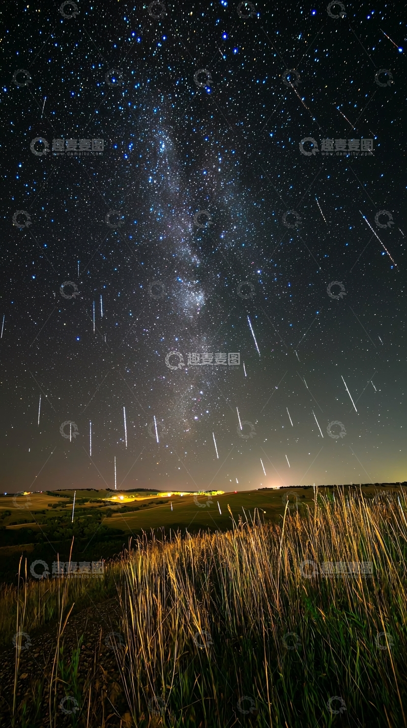 高清大图下载【趣麦麦图】星空下的麦田