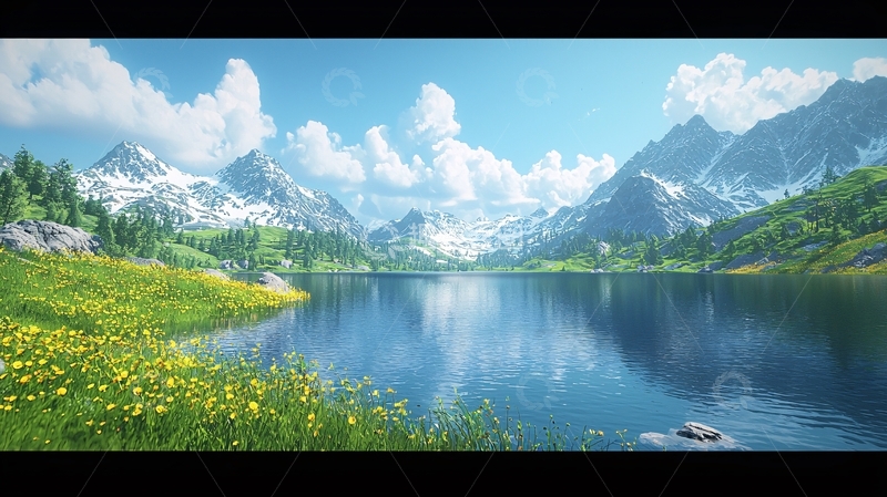 高清大图下载【趣麦麦图】高山湖泊