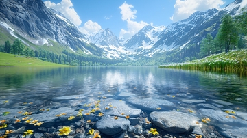 雪山湖泊风景