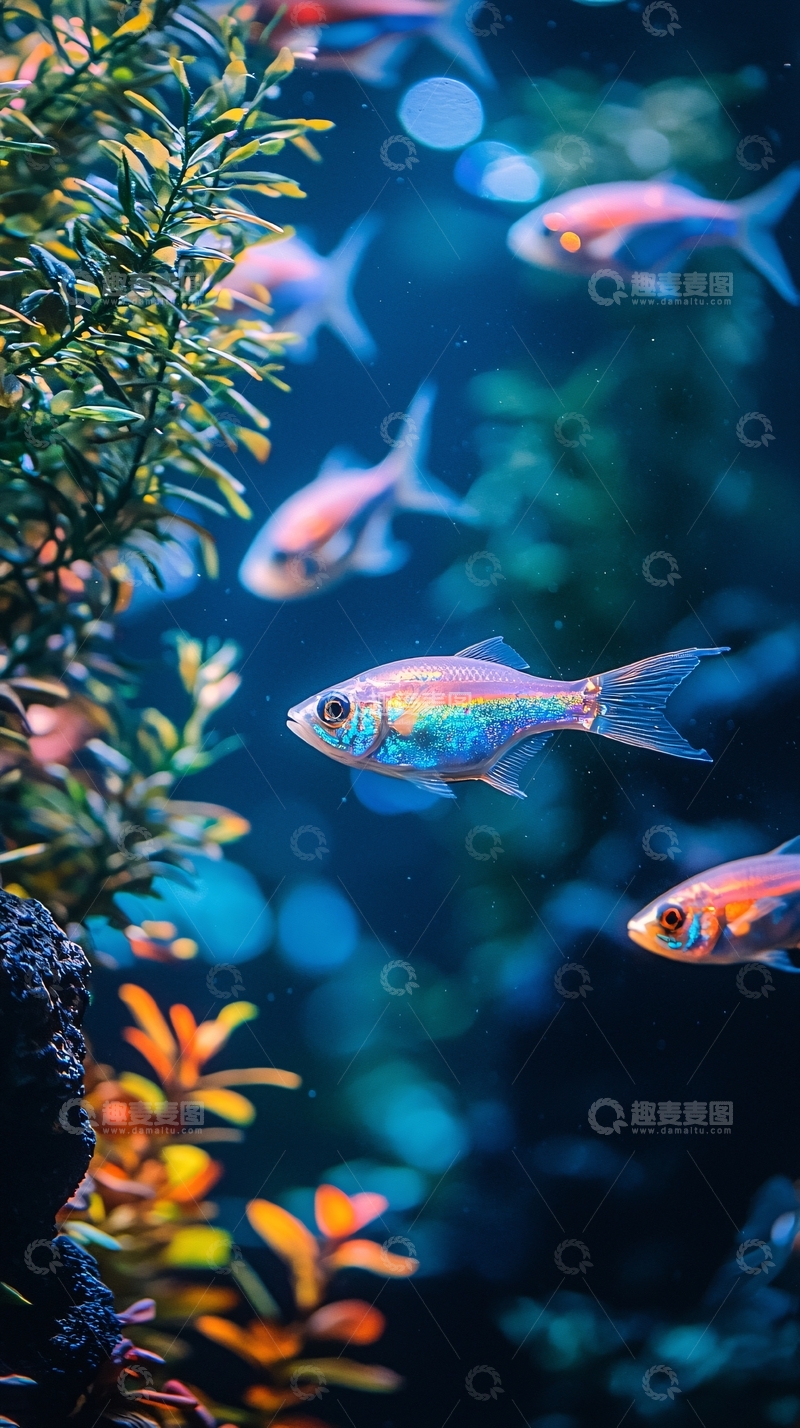高清大图下载【趣麦麦图】梦幻水族箱鱼群