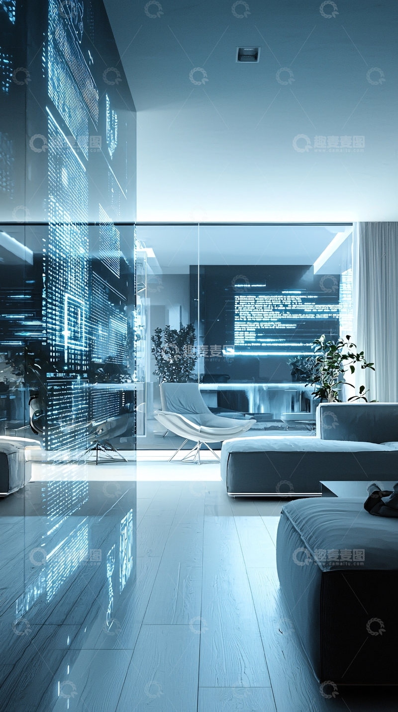 高清大图下载【趣麦麦图】科技感未来客厅