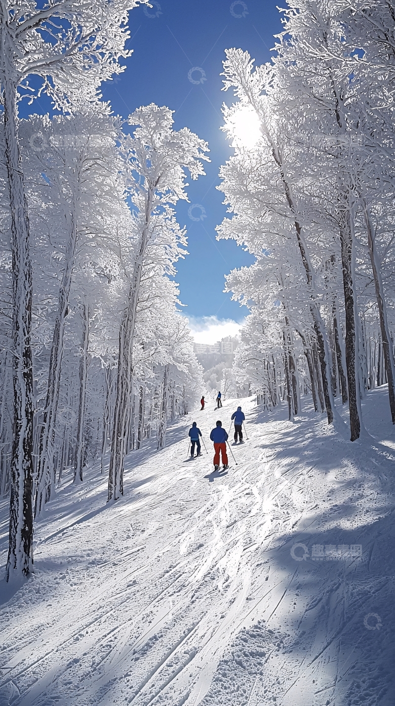 高清大图下载【趣麦麦图】雪地滑雪风景