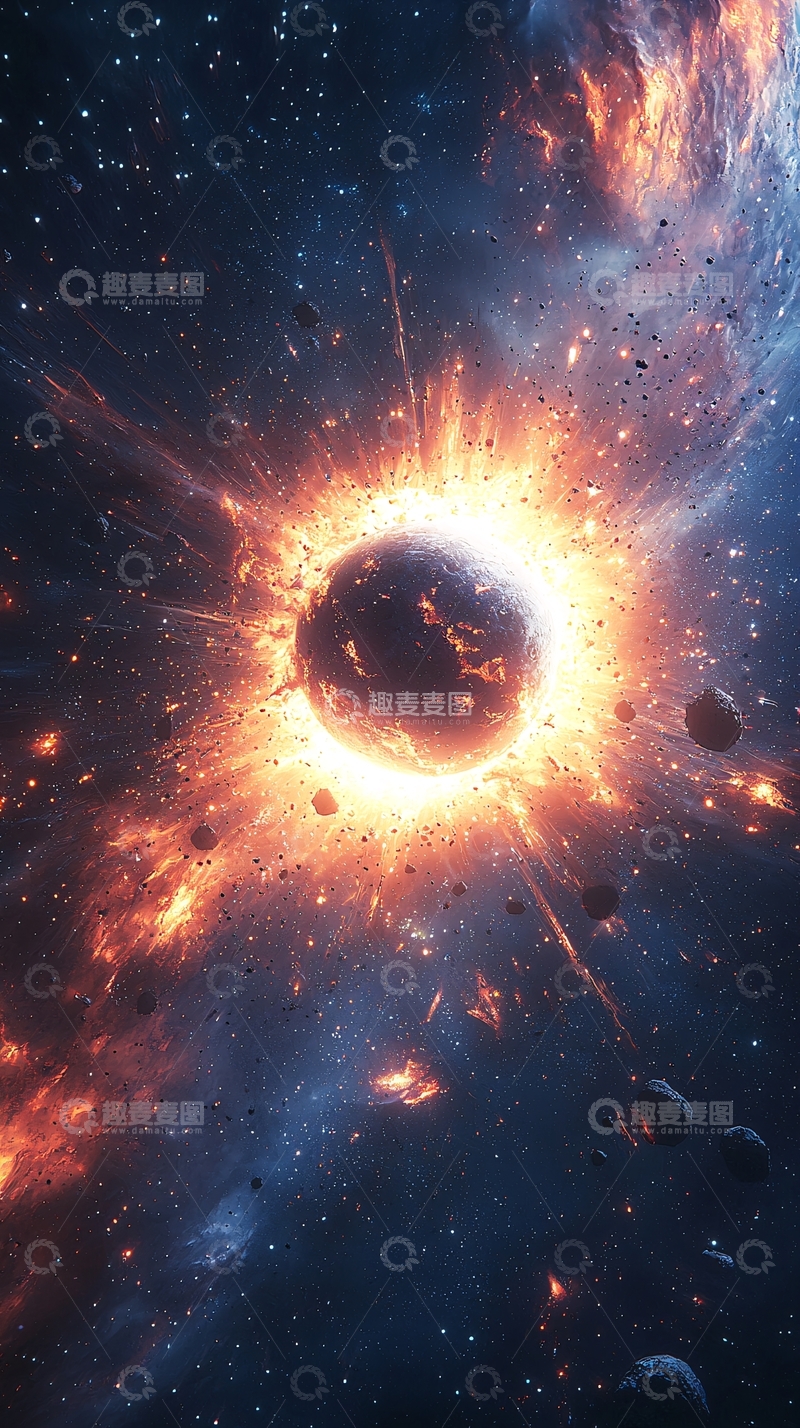 高清大图下载【趣麦麦图】宇宙星球爆炸